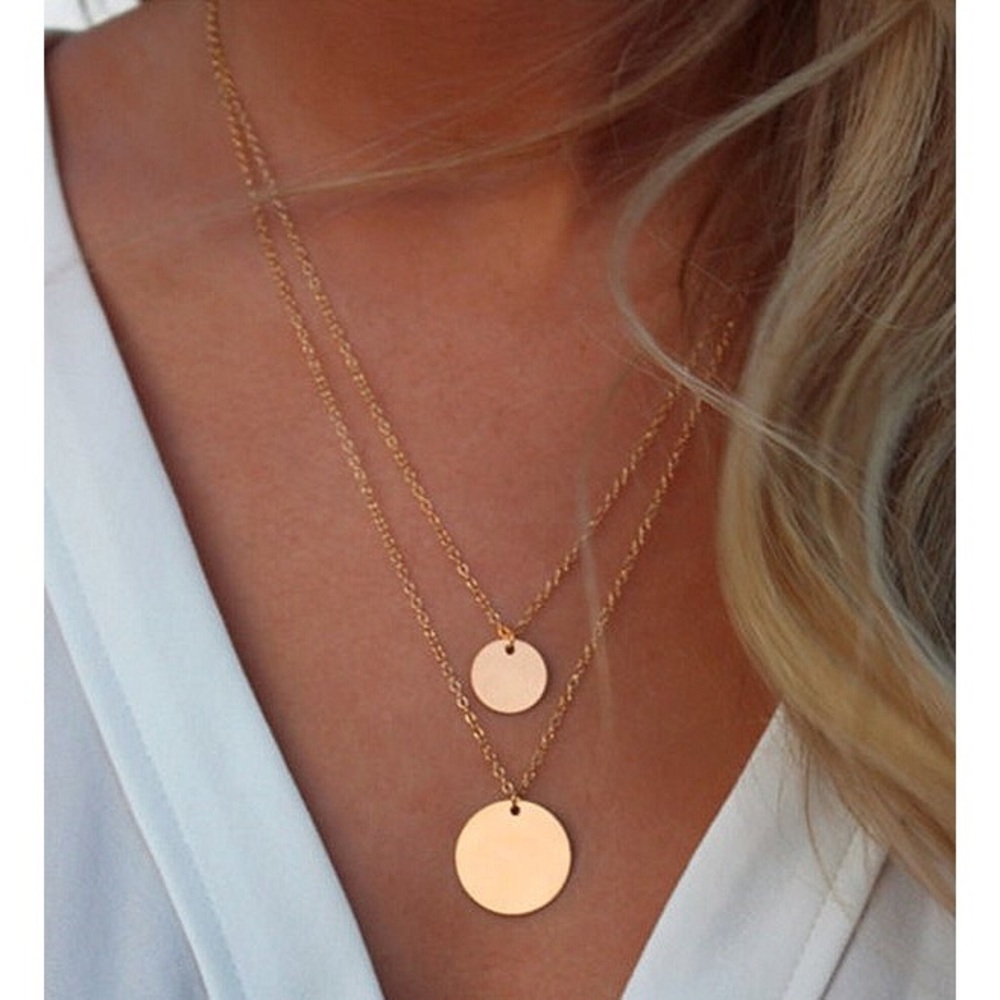 ✨Double Layered Round Gold Sequin Necklace